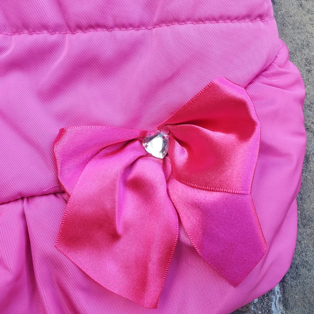 Dog's Pink Puffer Vest with Bow Detail Size L